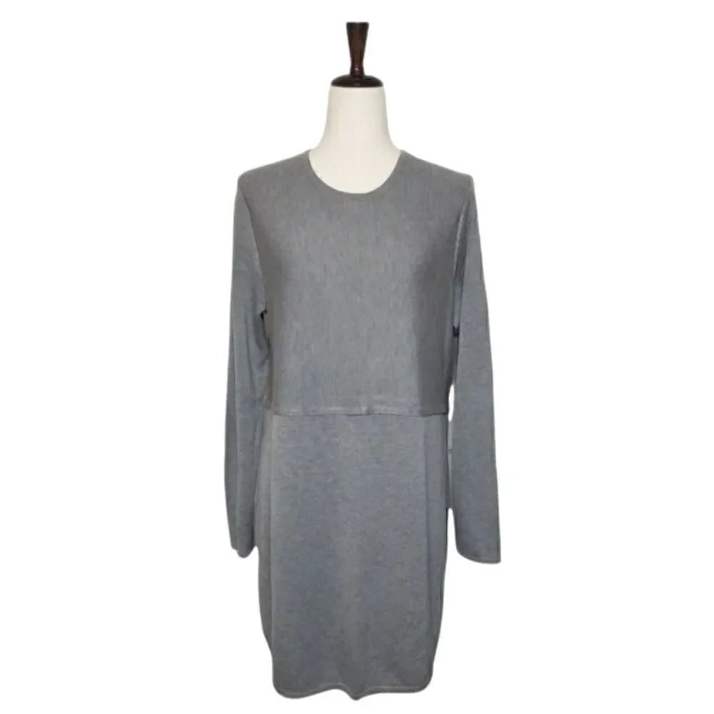 J. Jill Gray Wool Blend Long Sleeve Sweater Dress Size M
